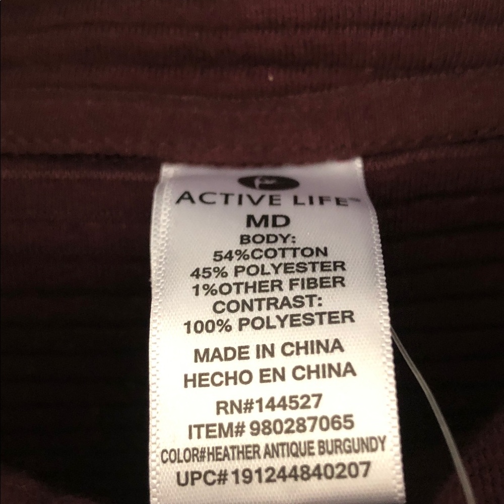 Active Life Ribbed Cotton Blend Full Zip V-neck Hooded Jacket New! - Picture 7 of 11